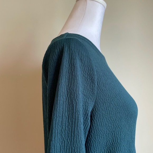 Ann Taylor Green Round Neck Ruffle Long Sleeve Blouse / Shirt - Picture 6 of 9